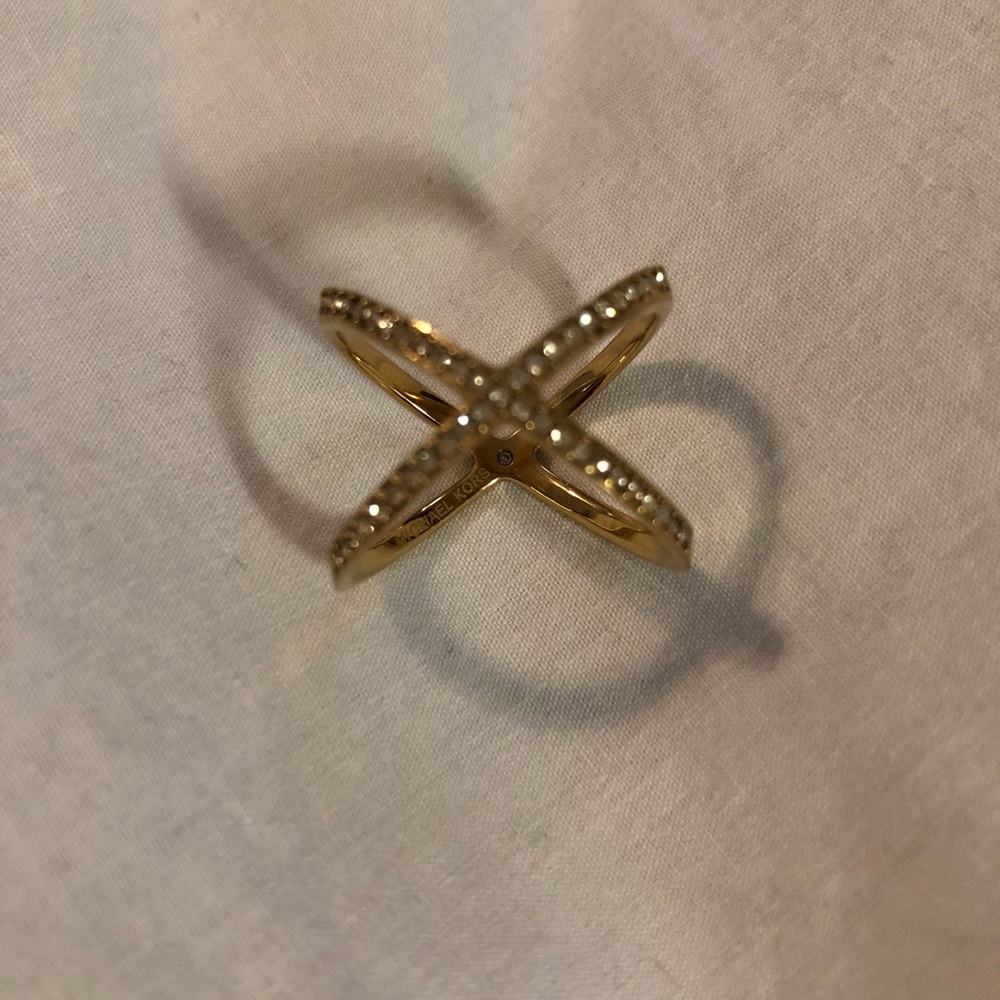 Michael Kors pave x ring, gold